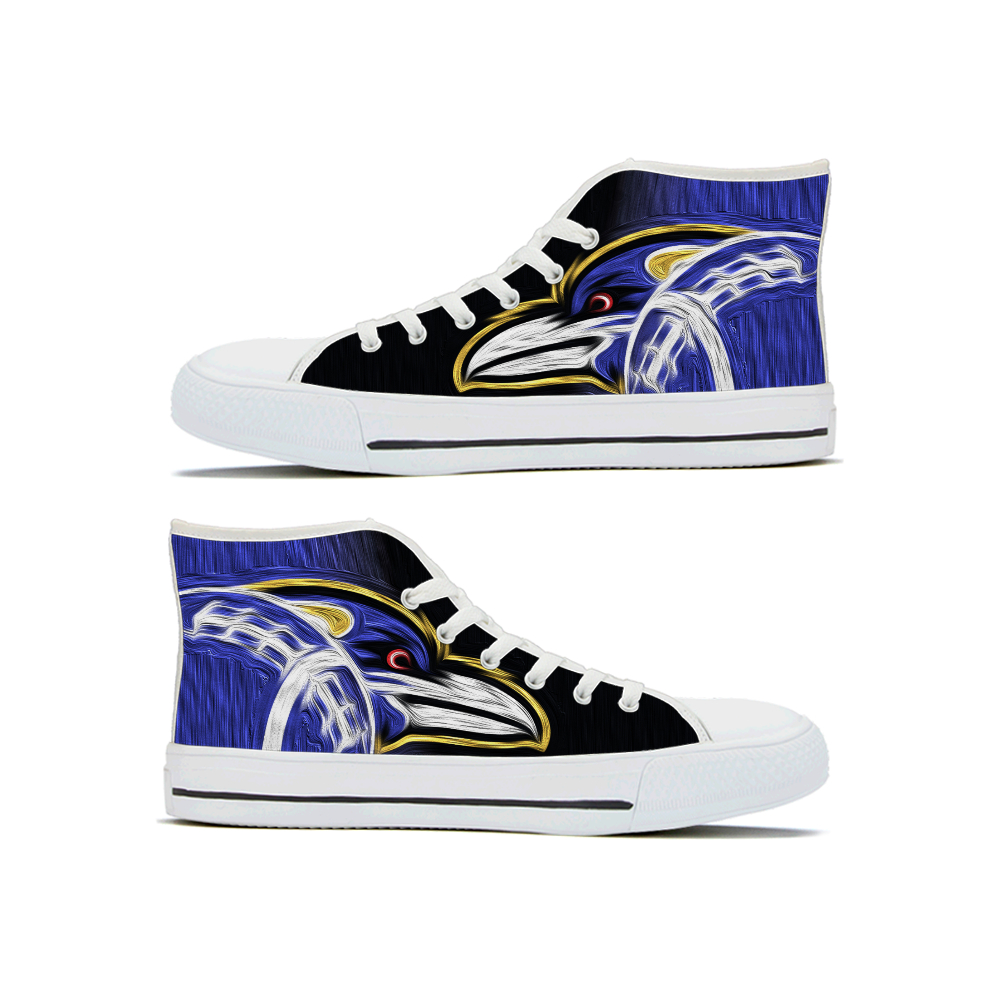 Men's Baltimore Ravens High Top Canvas Sneakers 008